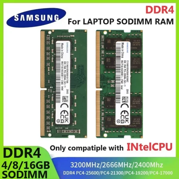 PC Memory DDR4 RAM 4GB 8GB 16GB  Ram Laptop for Intel CPU PC4