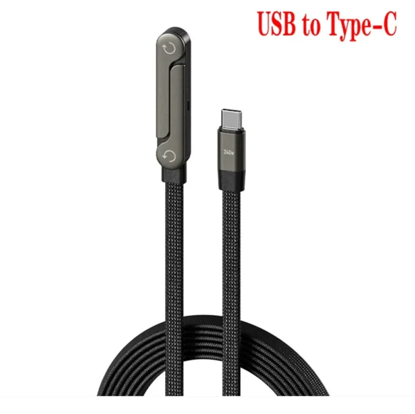 240W Fast Charging Foldable Phone Holder Data Cable Fast Charging Cable 2-In-1