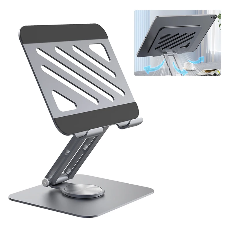 Universal Phone Tablet Desktop Stand Aluminum Alloy Rotation Folding Adjustable - Image 1