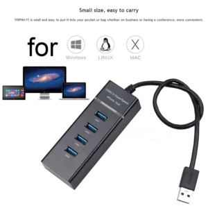 USB 3.0 HUB High Speed LED 1 to 4 Port Cable Splitter USB Data - Image 3