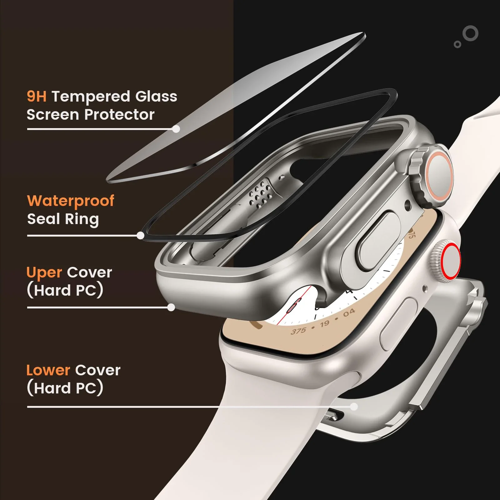 Tempered Glass Apple Watch Case for Iwatch Serie 10 9 8 7 6 SE 5 - Image 2