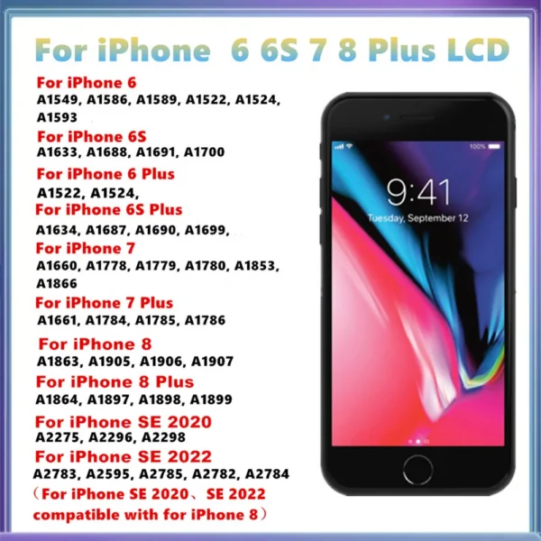 Iphone 6 6S 7 8Plus LCD Display 3D Touch Screen Digitizer Assembly