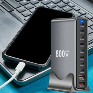 800W Gan 10 Ports Fast Charging Station Adapters USB C PD3.1 Desktop Charger - Image 4