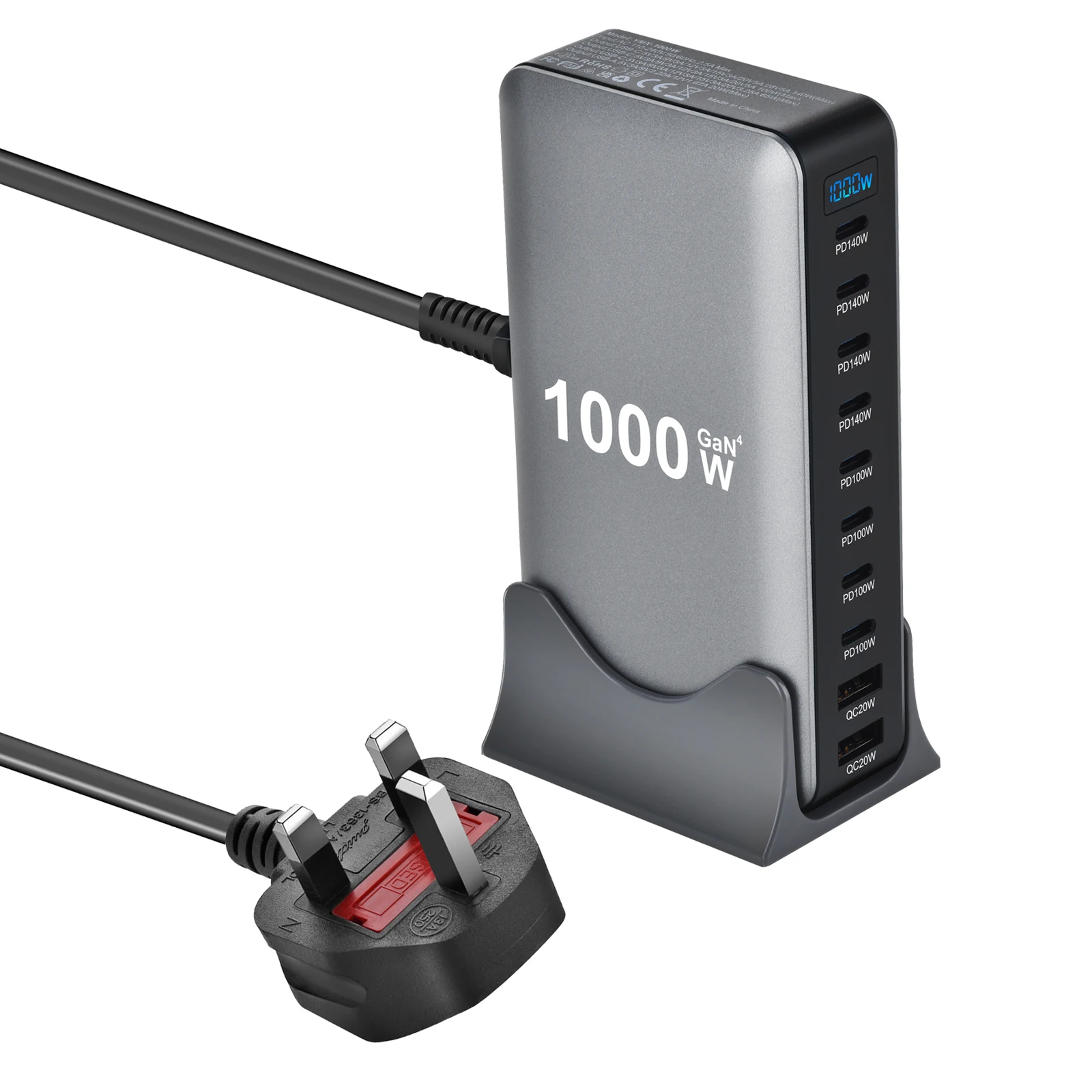 Multi-Port Desktop Charger Fast Charging 200W Total Power for Laptops Tablets - Image 1