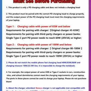 Type-C to Magsafe1 & 2 Fast Charging Cable Magnetic L / T Head for Macbook - Image 3