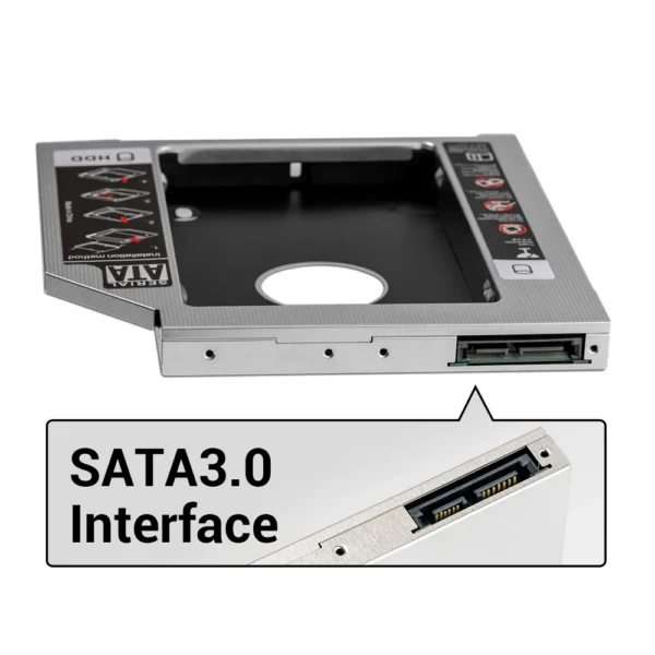 CD DVD ROM to SSD HDD Caddy SATA 3.0 for 2.5'' SSD Case