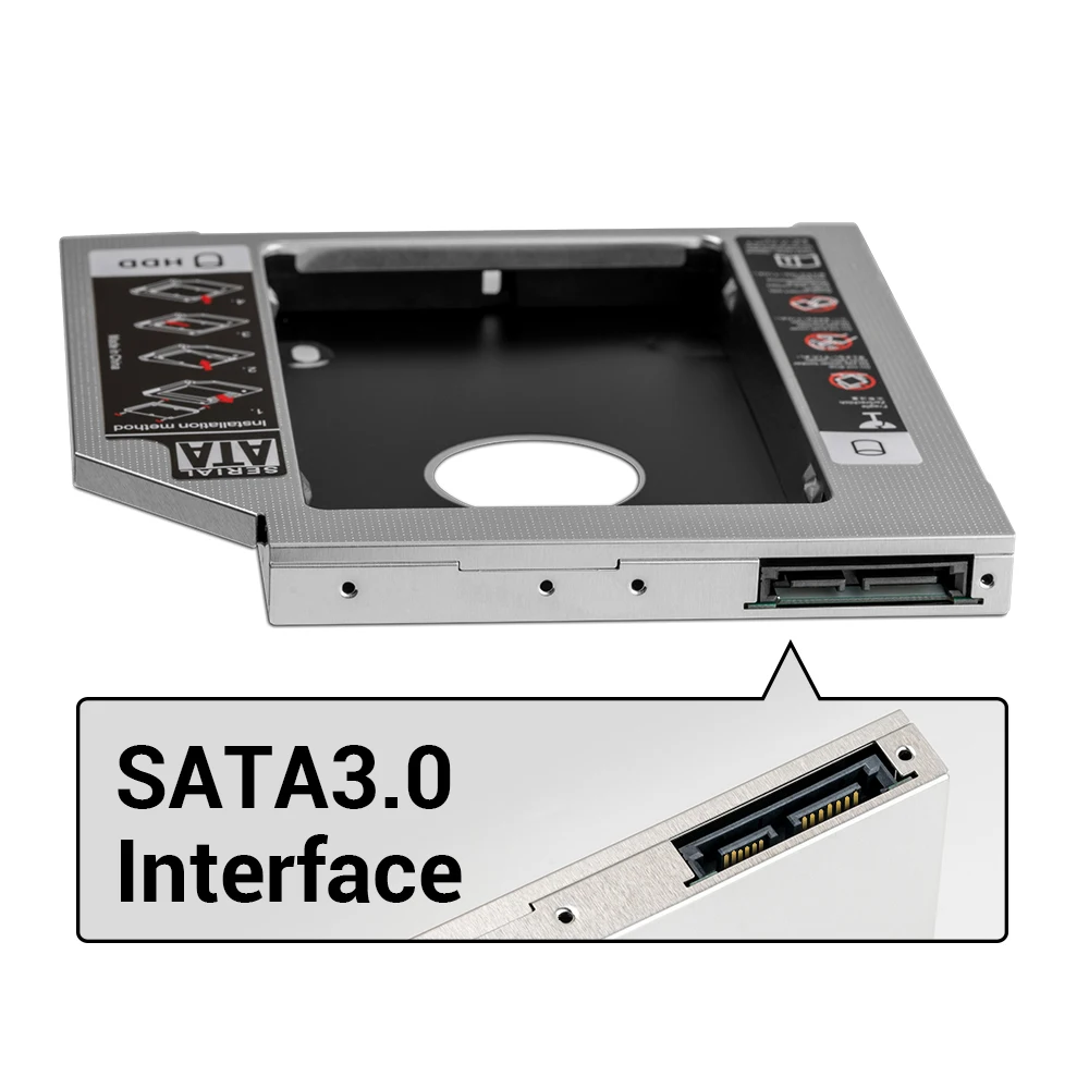 CD DVD ROM to SSD HDD Caddy SATA 3.0 for 2.5