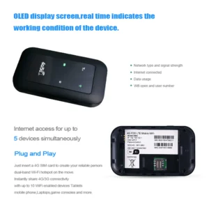 4G LTE Router Wifi Repeater Mifi Modem SIM Card Slot Usb/2100Mah - Image 6