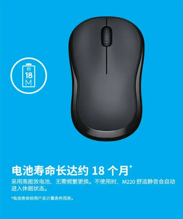 M220 Wireless Mouse 2.4Ghz USB Optical Mice Receiver