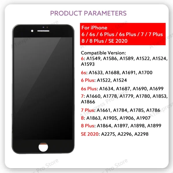 Iphone 6 6S 7 8 plus SE 2020 2022 LCD Display 3D Touch Screen Digitizer