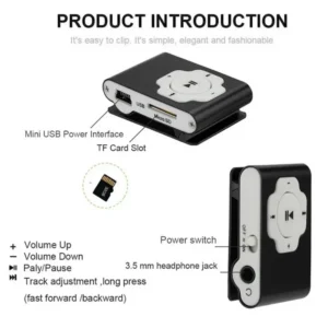 Mini MP3 Player Music Media Mini Clip Support TF Card - Image 3