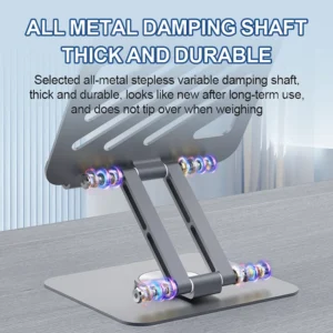 Universal Phone Tablet Desktop Stand Aluminum Alloy Rotation Folding Adjustable - Image 3