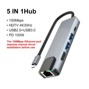 8 in 1 USB C Hub  Multi-Port Docking Station PD Ports, for Macbook Laptop - Image 7