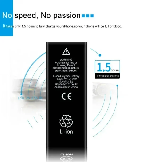 Battery for Iphone 7 8 6S 6 plus X XR 11 11Pro Xs Max High Capacity