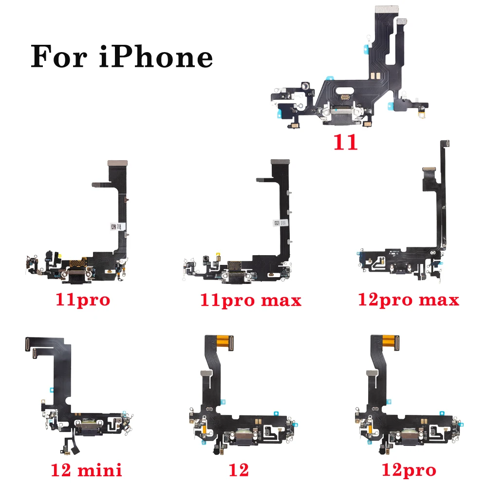 Charging Port Flex Cable for Iphone 11 12 Pro Max Mini Dock Charger Connector - Image 1
