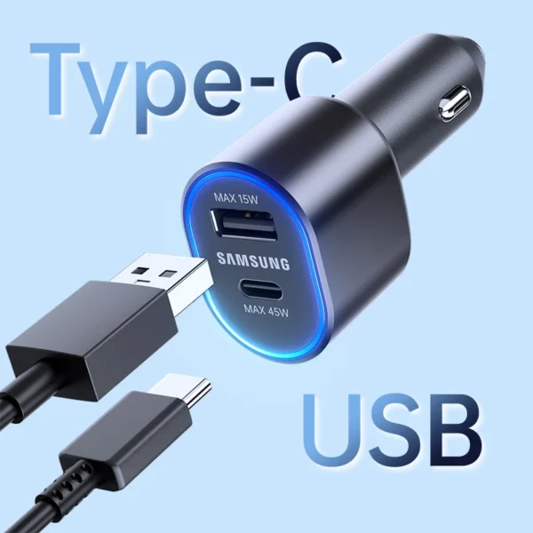 Type C Car Charger USB a 45W Fast Charging PD Phone