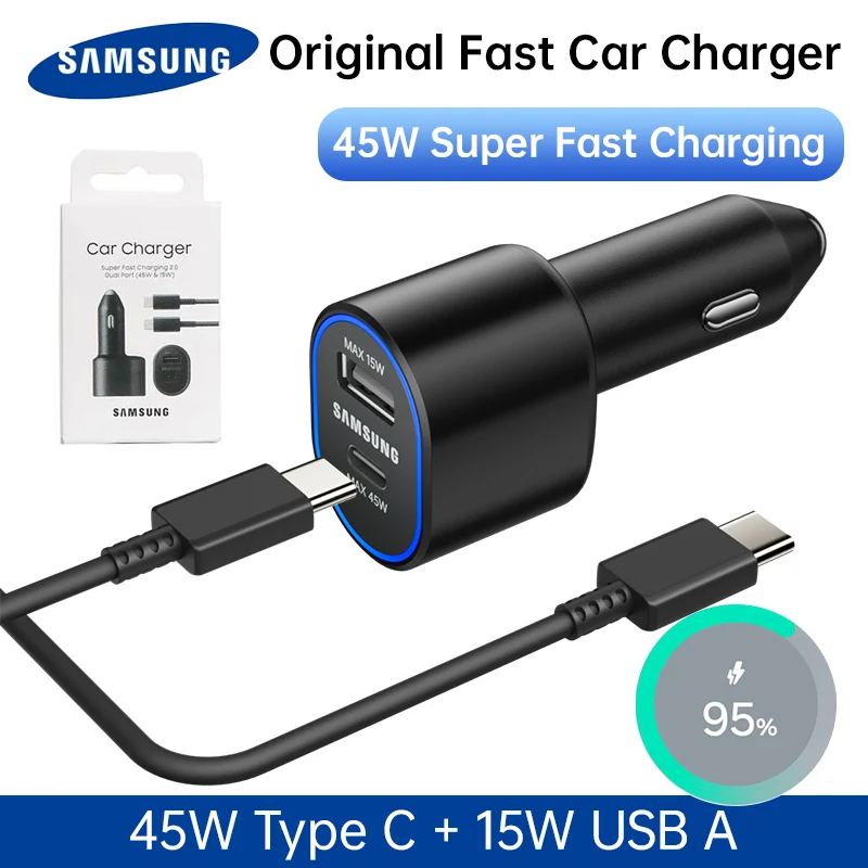 Type C Car Charger USB a 45W Fast Charging PD Phone - Image 1