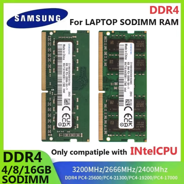 PC Memory DDR4 RAM 4GB 8GB 16GB  Ram Laptop for Intel CPU PC4