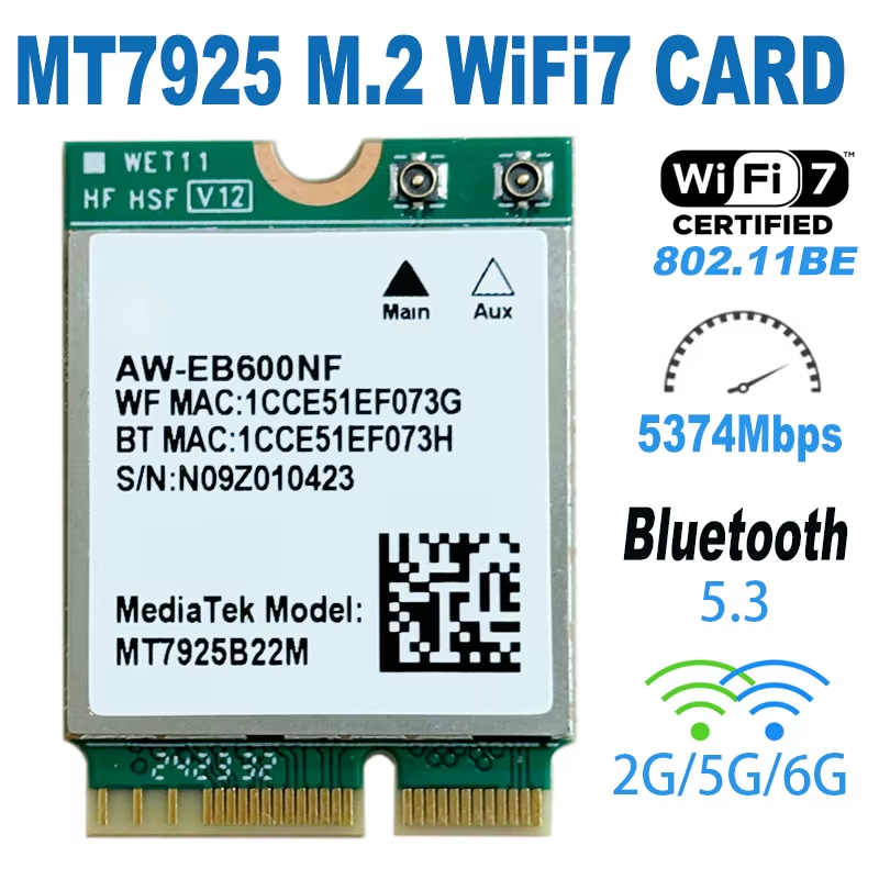 Network Card Bluetooth 5.3 M.2 NGFF Wireless Adapter 5400Mbps - Image 1