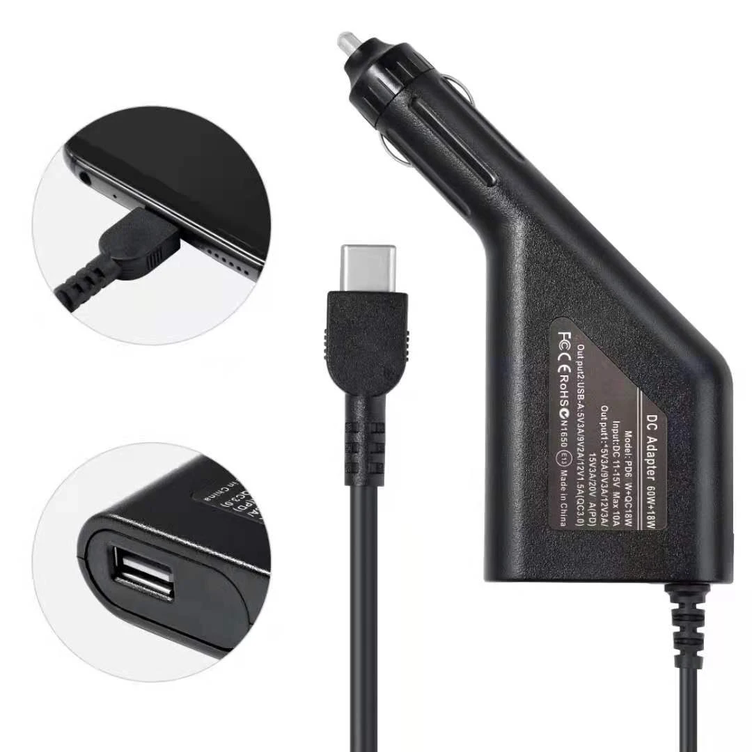 65W USB Type C  Laptop Car Charger Dc Power Supply Adapter for Macbook Lenovo - Image 3