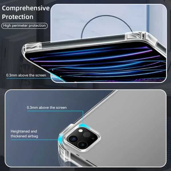 Silicon Transparent Case for Ipad Air 11 2024 Pro 11/9/8/7/6/5 Gen Air 4th Gen