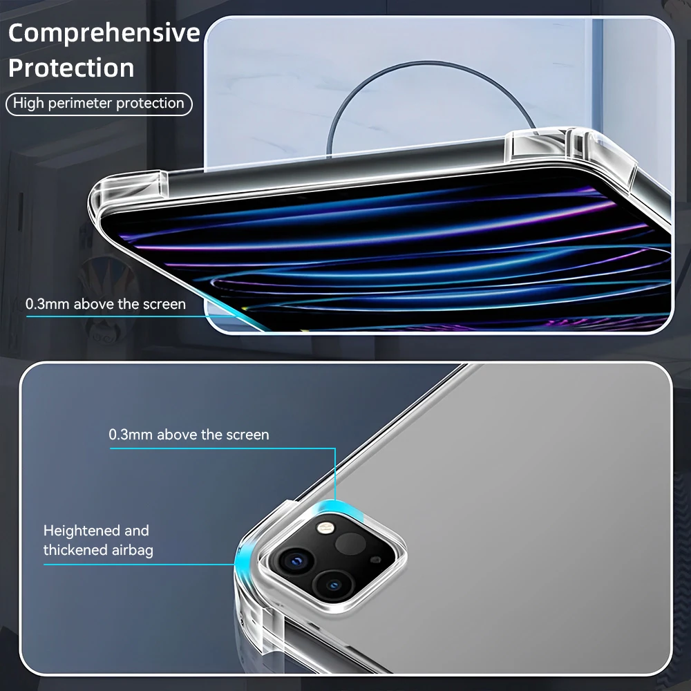 Silicon Transparent Case for Ipad Air 11 2024 Pro 11/9/8/7/6/5 Gen Air 4th Gen - Image 5